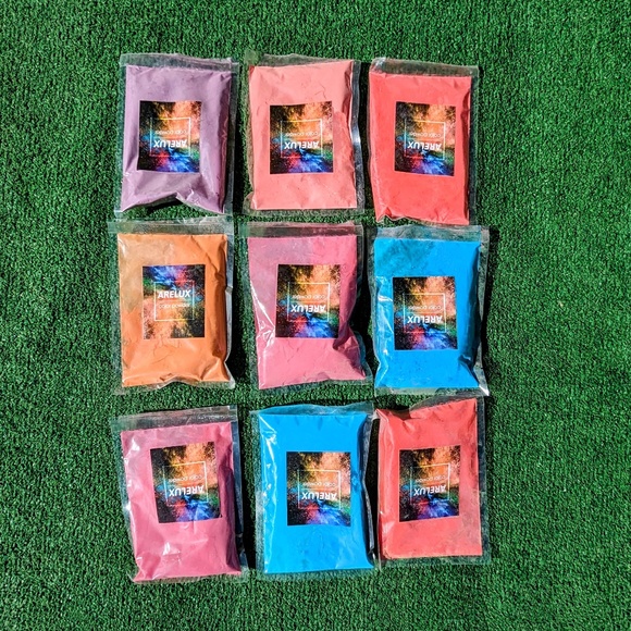 ARELUX Color Powder Pack-9 Colors Holi Chalk Party Bombs Throwing Powder NIP - Picture 3 of 3